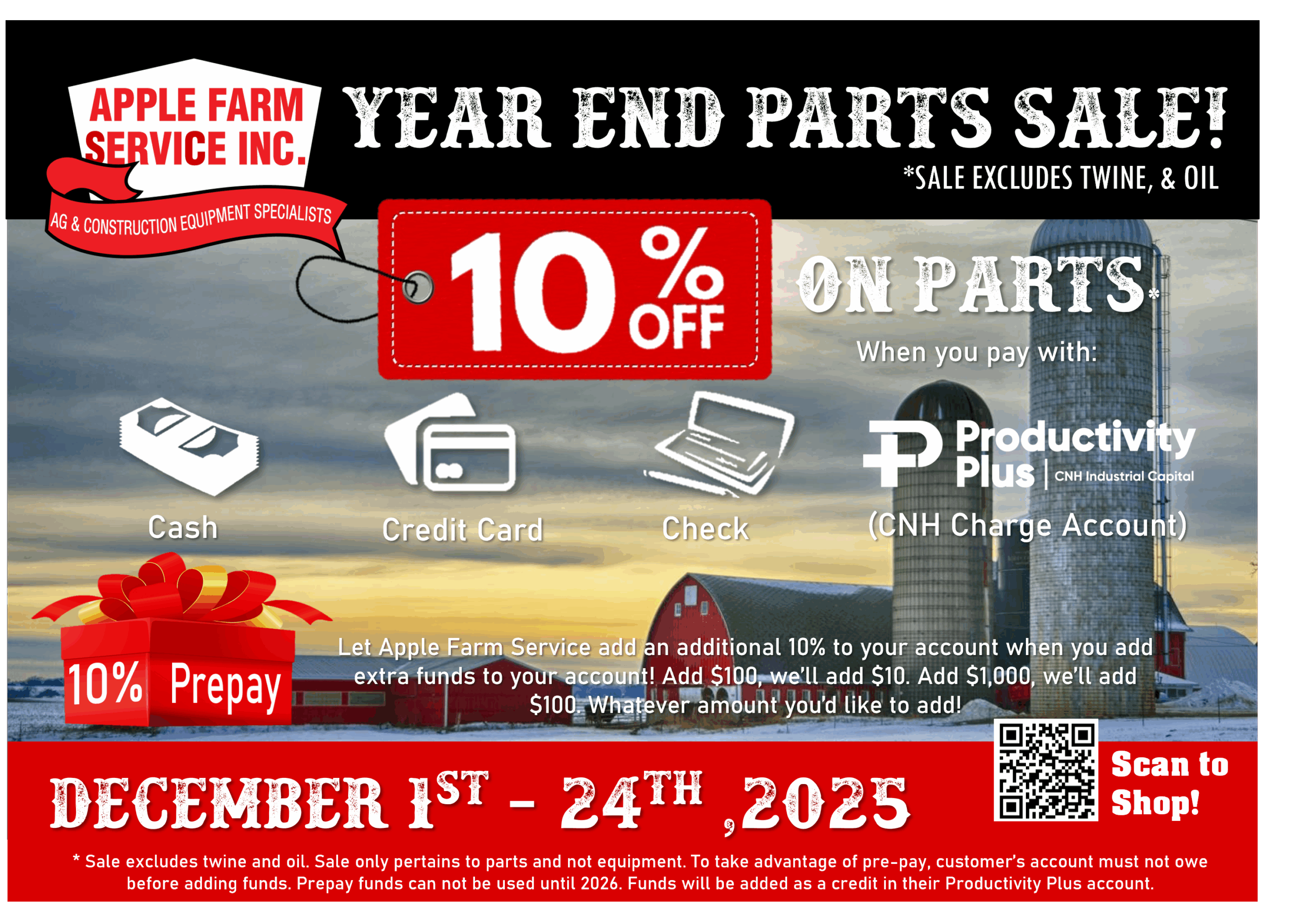 Year End Parts Sale